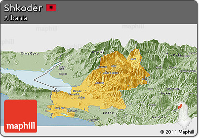 Savanna Style Panoramic Map of Shkodër