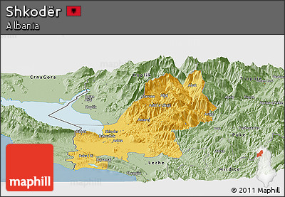 Savanna Style Panoramic Map of Shkodër