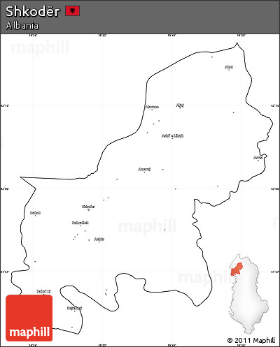 Blank Simple Map of Shkodër, cropped outside