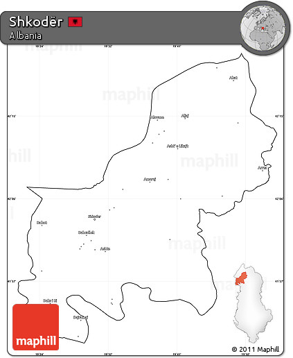 Blank Simple Map of Shkodër, cropped outside