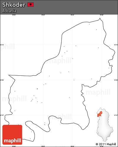Blank Simple Map of Shkodër, cropped outside, no labels
