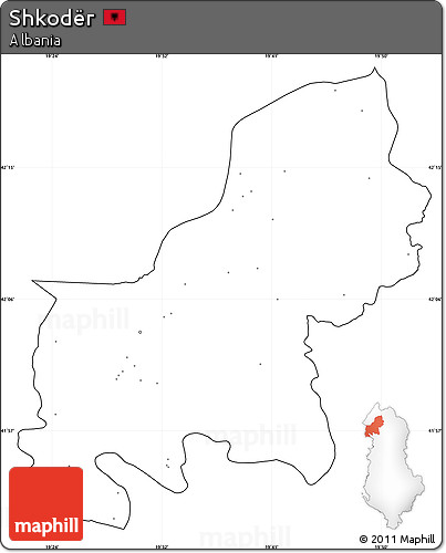 Blank Simple Map of Shkodër, cropped outside, no labels