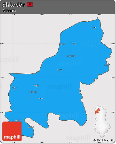 Political Simple Map of Shkodër, cropped outside