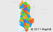 Political Simple Map of Albania, single color outside, borders and labels