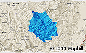 Political 3D Map of Skrapar, shaded relief outside