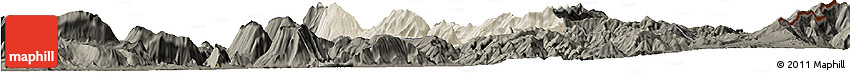 Shaded Relief Horizon Map of Skrapar, darken