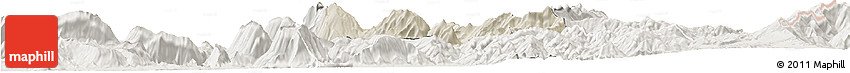 Shaded Relief Horizon Map of Skrapar, lighten