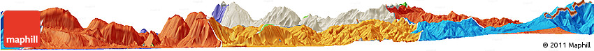 Shaded Relief Horizon Map of Skrapar, political outside