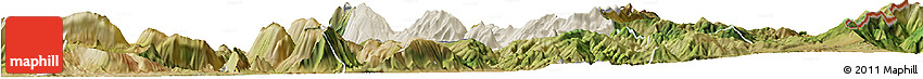 Shaded Relief Horizon Map of Skrapar, satellite outside