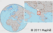 Gray Location Map of Skrapar, highlighted country, within the entire country