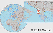 Gray Location Map of Skrapar, highlighted country