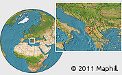 Satellite Location Map of Skrapar, within the entire country