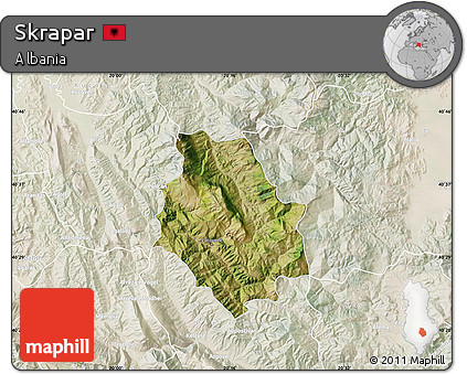 Satellite Map of Skrapar, lighten