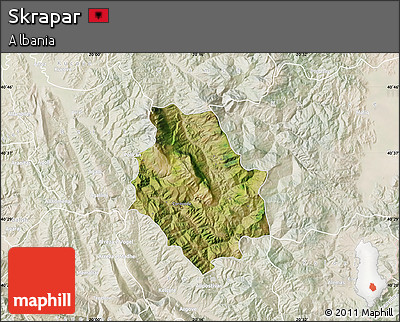 Satellite Map of Skrapar, lighten