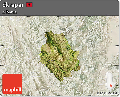 Satellite Map of Skrapar, lighten