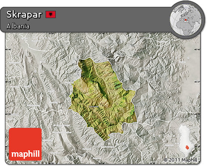 Satellite Map of Skrapar, lighten, semi-desaturated