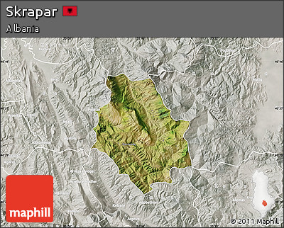 Satellite Map of Skrapar, lighten, semi-desaturated