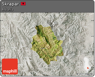 Satellite Map of Skrapar, lighten, semi-desaturated