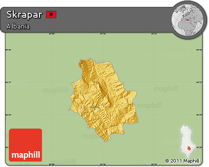 Savanna Style Map of Skrapar, single color outside
