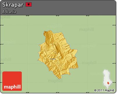 Savanna Style Map of Skrapar, single color outside