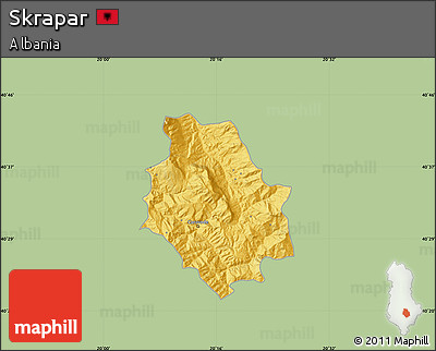 Savanna Style Map of Skrapar, single color outside