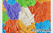 Shaded Relief Map of Skrapar, political outside