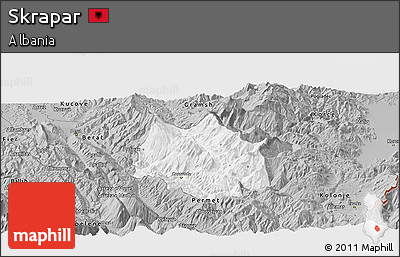 Gray Panoramic Map of Skrapar