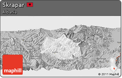 Gray Panoramic Map of Skrapar