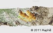 Physical Panoramic Map of Skrapar, semi-desaturated