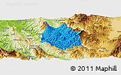 Political Panoramic Map of Skrapar, physical outside