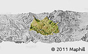 Satellite Panoramic Map of Skrapar, lighten, desaturated