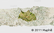 Satellite Panoramic Map of Skrapar, lighten