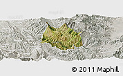 Satellite Panoramic Map of Skrapar, lighten, semi-desaturated