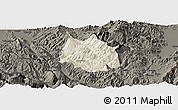 Shaded Relief Panoramic Map of Skrapar, darken