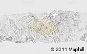 Shaded Relief Panoramic Map of Skrapar, lighten, desaturated