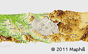 Shaded Relief Panoramic Map of Skrapar, physical outside