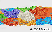 Shaded Relief Panoramic Map of Skrapar, political outside