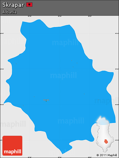 Political Simple Map of Skrapar, single color outside