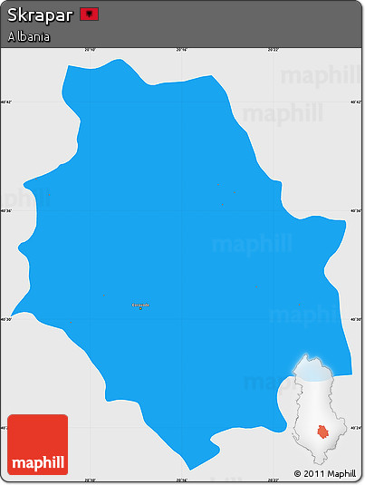 Political Simple Map of Skrapar, single color outside