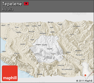 Classic Style 3D Map of Tepelenë
