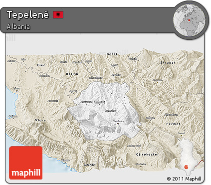 Classic Style 3D Map of Tepelenë