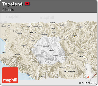 Classic Style 3D Map of Tepelenë