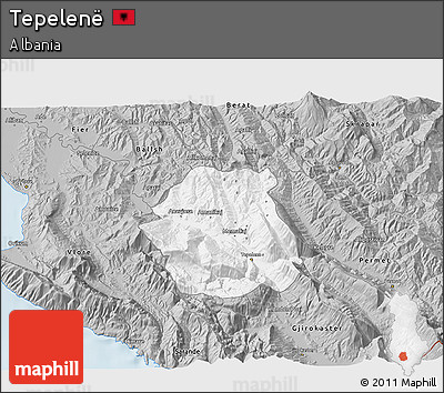 Gray 3D Map of Tepelenë