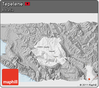 Gray 3D Map of Tepelenë