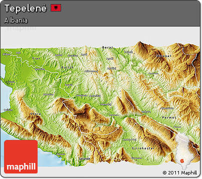 Physical 3D Map of Tepelenë