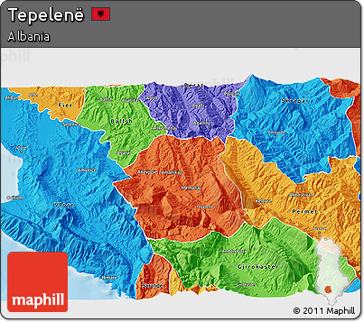 Political 3D Map of Tepelenë