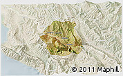 Satellite 3D Map of Tepelenë, lighten