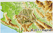 Satellite 3D Map of Tepelenë, physical outside