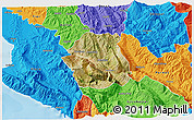 Satellite 3D Map of Tepelenë, political outside