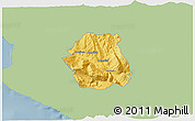 Savanna Style 3D Map of Tepelenë, single color outside
